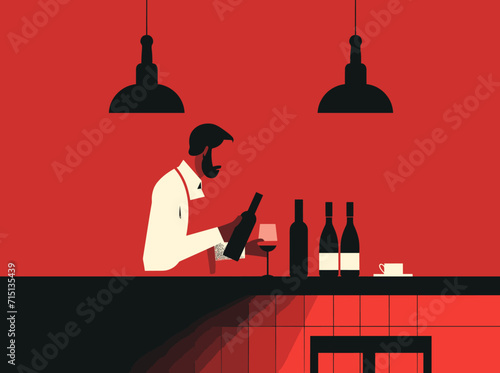 Barman en un cóctel bar