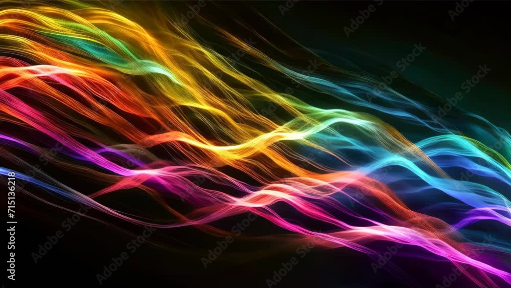 A pattern like waves woven by vividly colored lights flowing through darkness.
A pattern like waves woven by vividly colored lights flowing through darkness.