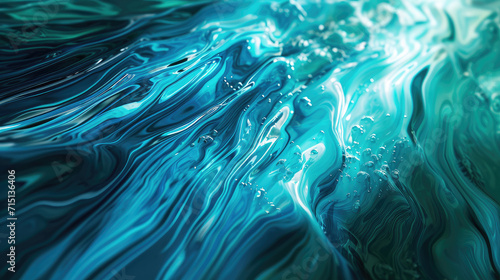 The fluid backdrop mimics the deep sea complete with various shades of blue and green and subtle glows of light