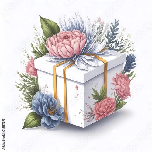 gift for valentine’s day, beautiful illustration of mother’s day gift, valentine’s day illustration, festivity gifts