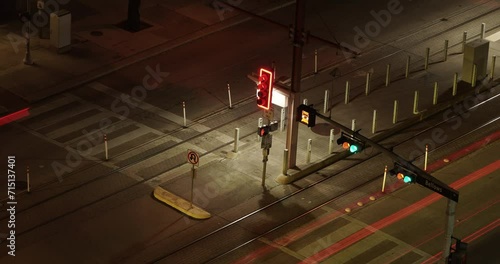 Timelapse of crossroads at night