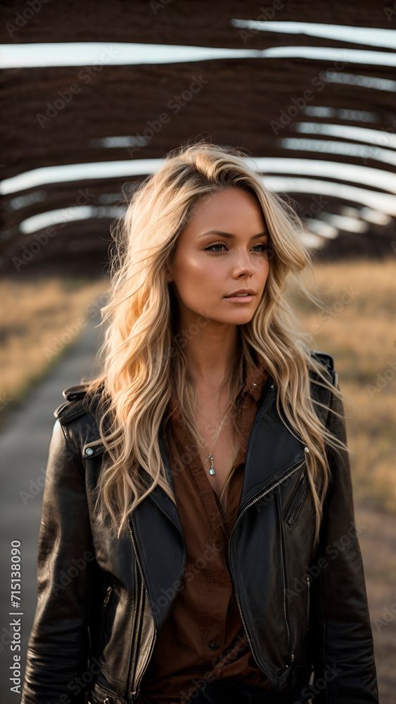 Blonde Motorcycle Outfit Blonde Motorcycle Outfit