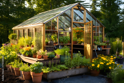 Sustainability at Its Finest: An Aesthetically Pleasing Eco-Garden with a Greenhouse and Compost Bin