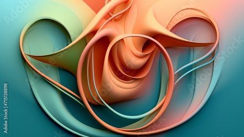 Abstract Colorful Swirls in Fluid Art Style