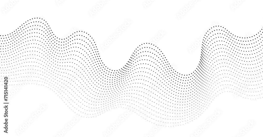 Flowing Dot Wave Halftone Pattern on Transparent Background Flowing Dot Wave Halftone Pattern on Transparent Background