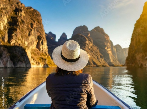 Woman travel on boat