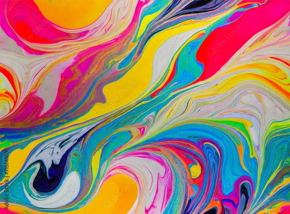 Generative AI illustration of bright abstract background with splashes of colorful paint on gradient surface Generative AI illustration of bright abstract background with splashes of colorful paint on gradient surface