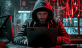 Hacker and laptop