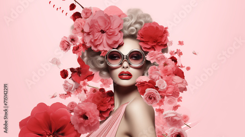Glamour collage in pink