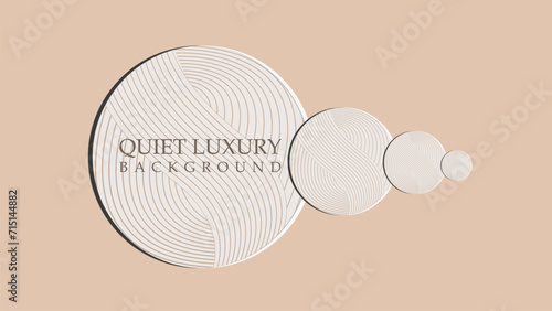 Quite Luxury background vector . wave line circle background design, simple a beige background