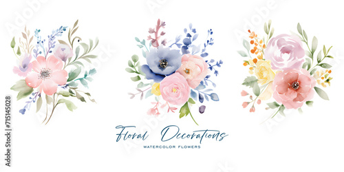 An elegant and beautiful watercolor flower is very suitable for wedding decoration purposes or as a wedding invitation element