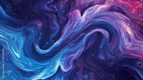 A fluid background that resembles a starry night sky with swirls of blue and purple