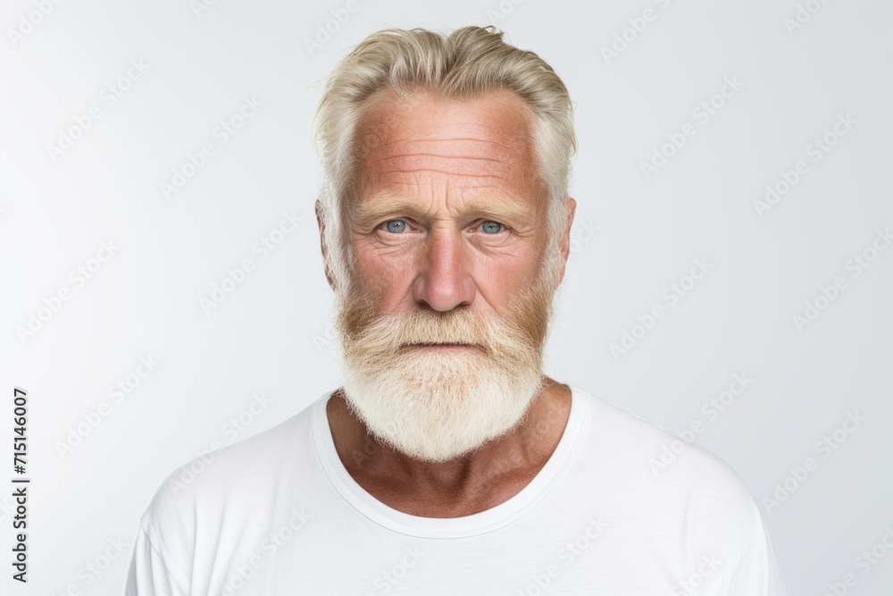 Portrait of senior man with white beard and mustache. Studio shot. Portrait of senior man with white beard and mustache. Studio shot.