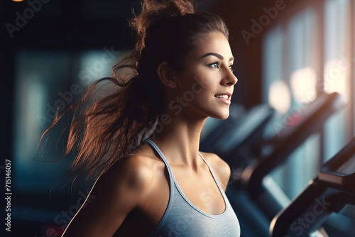 fitness woman ful body High-Angle with sweaty body, white fitness clothes, towel around her neck, wall background