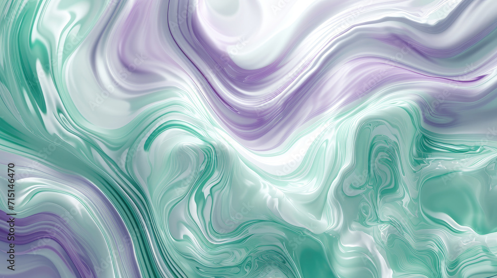 Obraz premium Calm fluid background in lavender and mint green colors