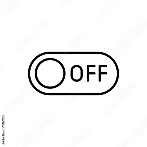 Switch off outline icons, minimalist vector illustration ,simple transparent graphic element .Isolated on white background