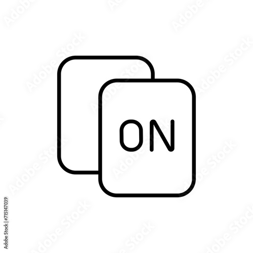 Switch on outline icons, minimalist vector illustration ,simple transparent graphic element .Isolated on white background