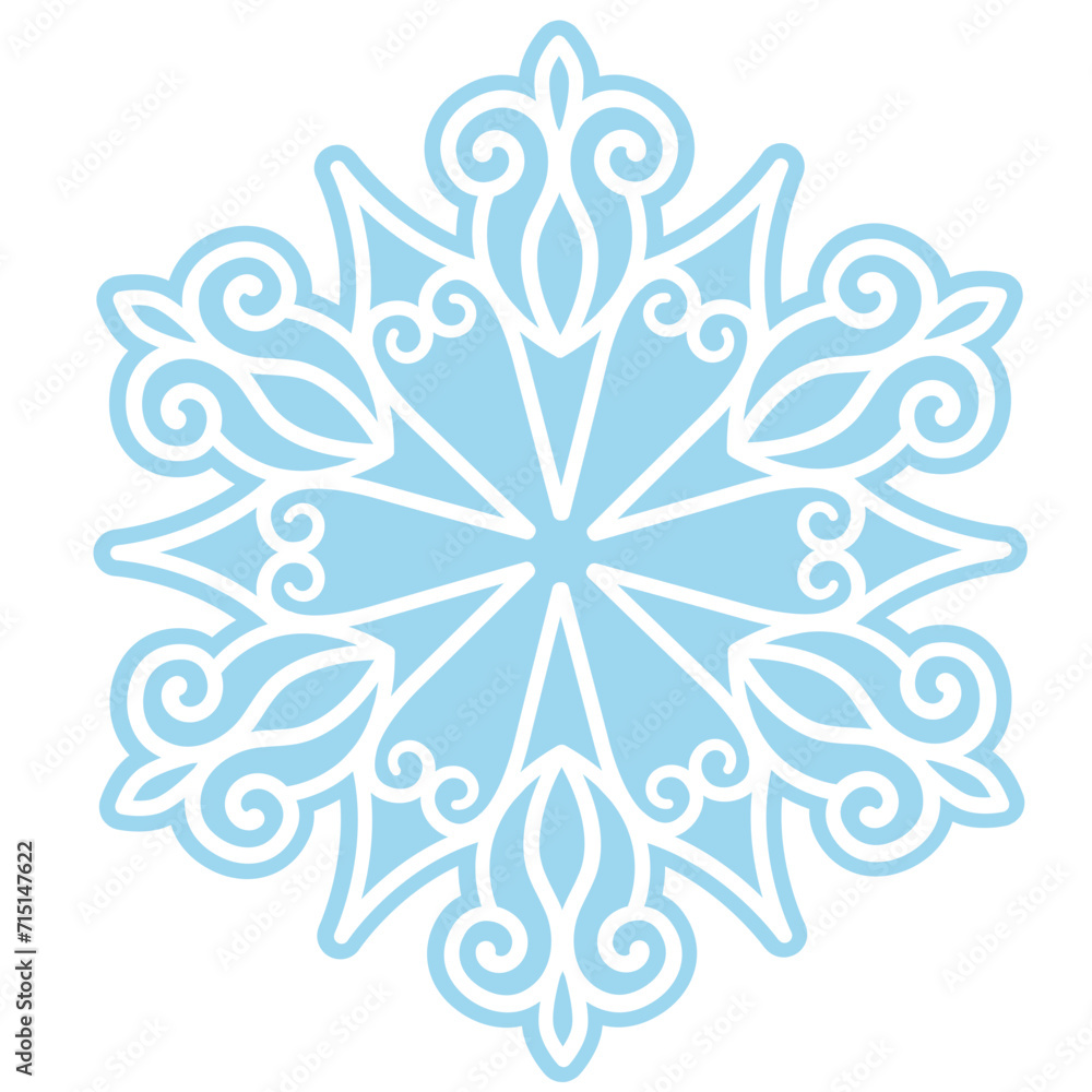 Swirly lace flourish snowflake mandala shape Swirly lace flourish snowflake mandala shape