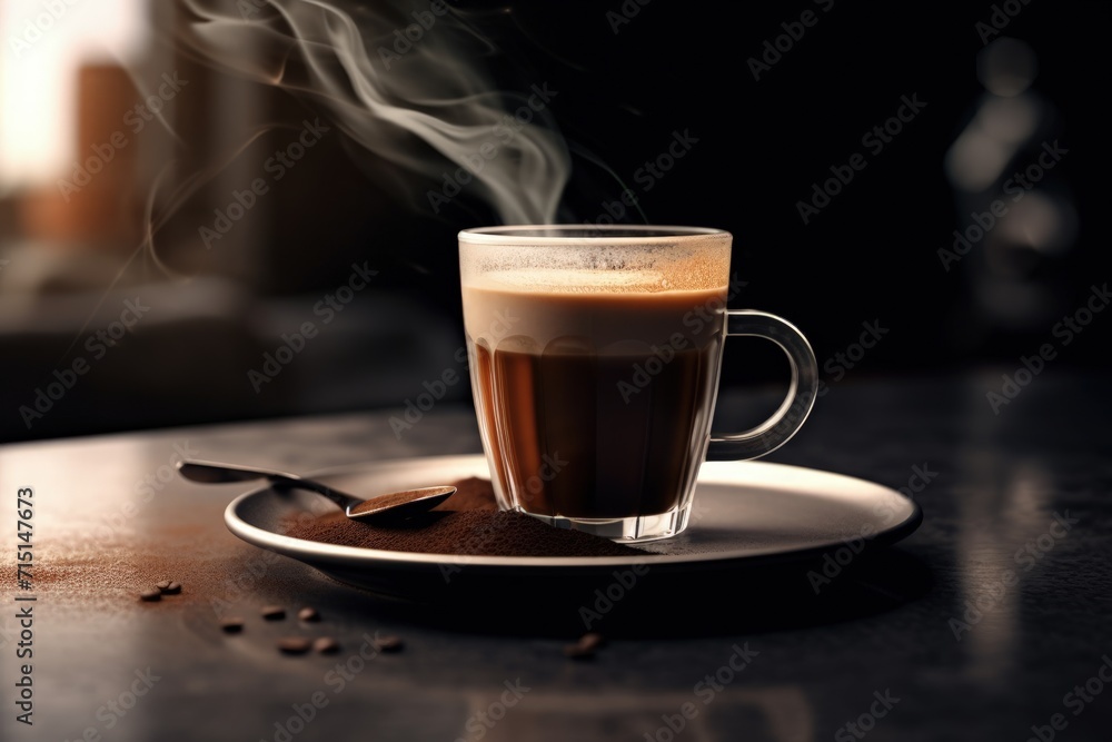 Coffee on Table in Sunlight. Copy Space Coffee on Table in Sunlight. Copy Space