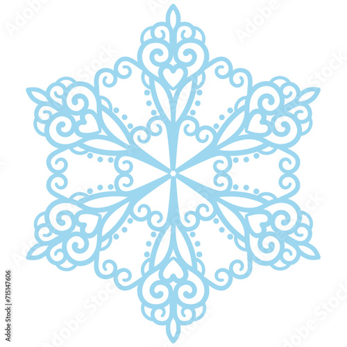 Swirly lace flourish snowflake mandala shape