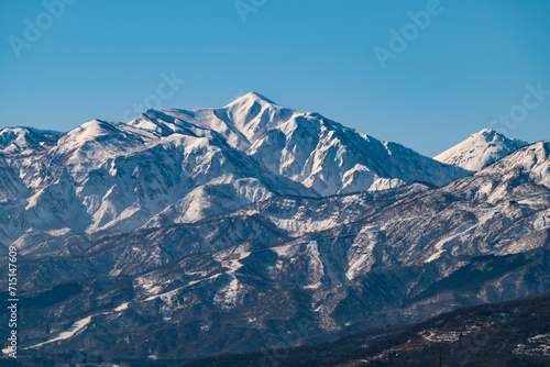 雪化粧の火打山の頂