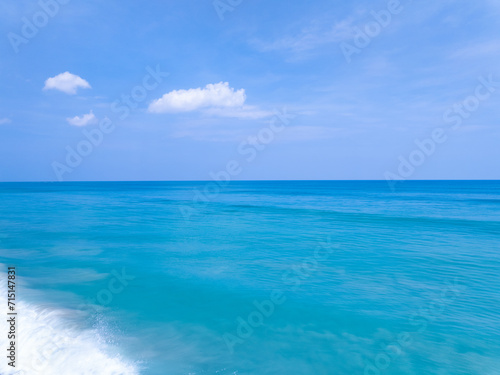 Tropical sea beach landscape blue sky white clouds background,Summer sea beach background © panya99