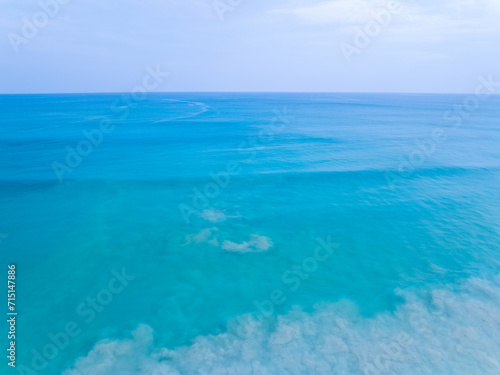 Fototapeta Naklejka Na Ścianę i Meble -  Tropical sea beach landscape blue sky white clouds background,Summer sea beach background