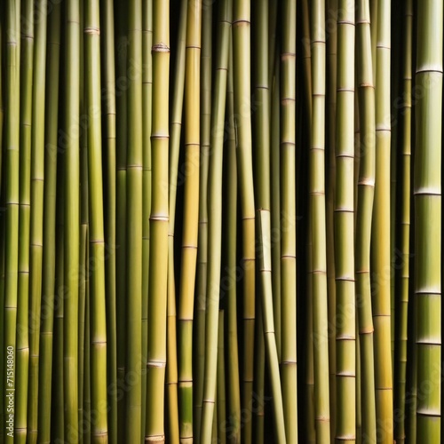 wall made of natural bamboo stems 