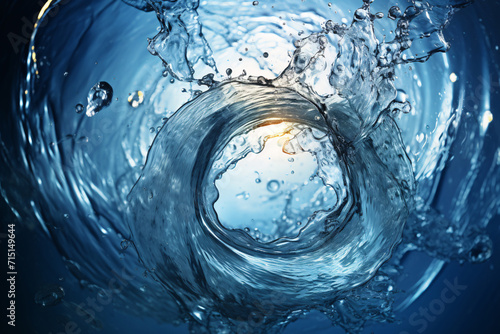 .Mesmerizing Water Vortex, Abstract Splash in Vibrant Aqua Hues
