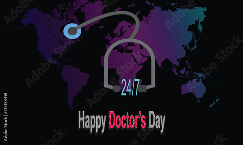 Happy Doctor Day with a social media template concept
