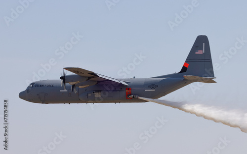 C-130J in a firefighting drop photo