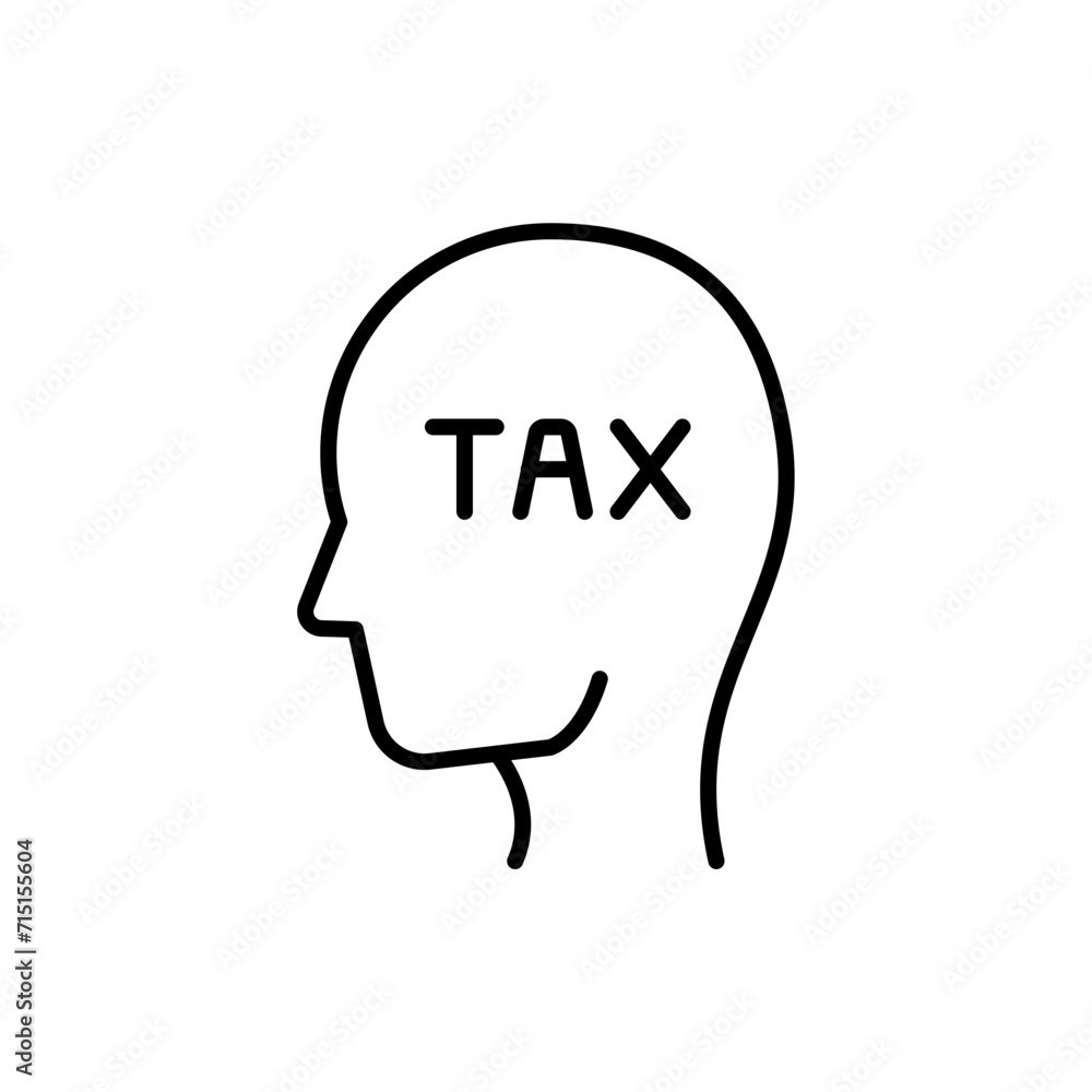 Tax mind outline icons, minimalist vector illustration ,simple transparent graphic element .Isolated on white background