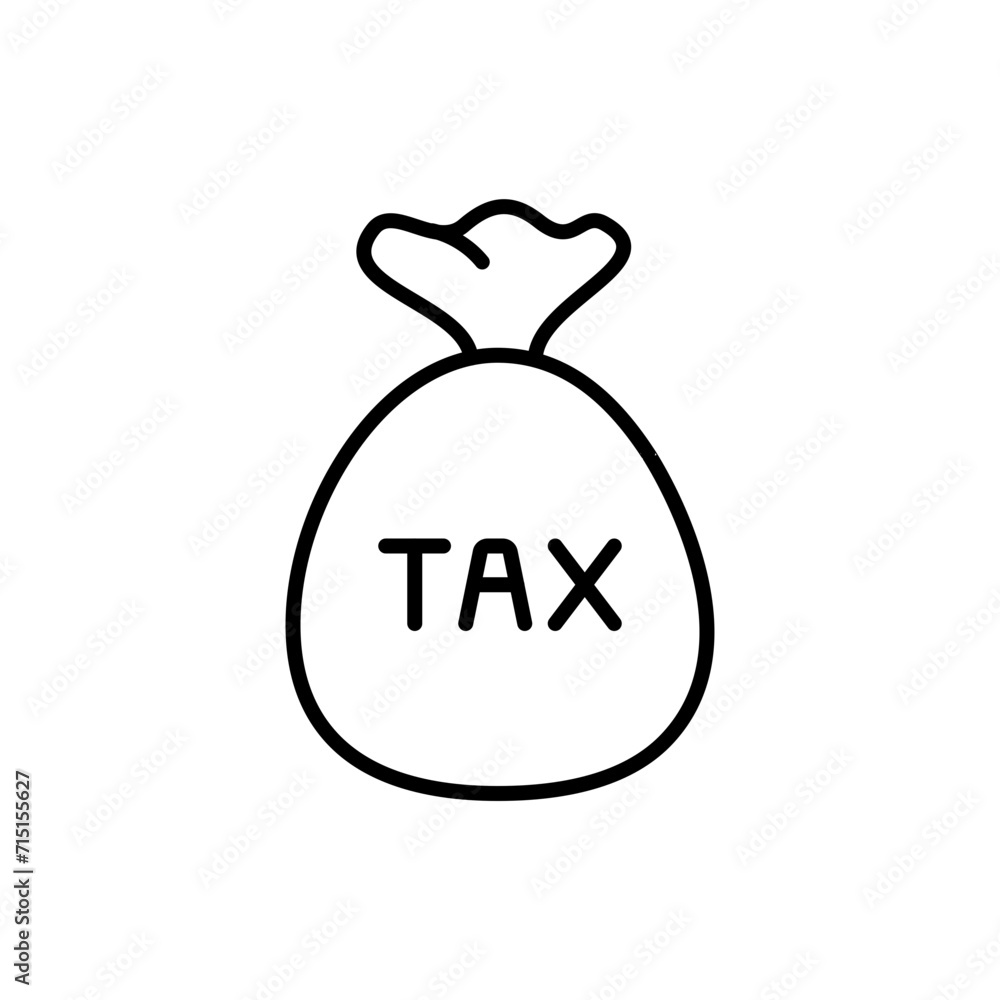Tax bag outline icons, minimalist vector illustration ,simple transparent graphic element .Isolated on white background Tax bag outline icons, minimalist vector illustration ,simple transparent graphic element .Isolated on white background