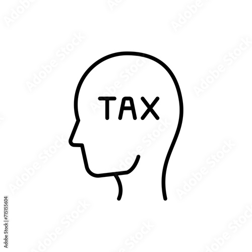Tax mind outline icons, minimalist vector illustration ,simple transparent graphic element .Isolated on white background