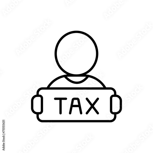 Tax people outline icons, minimalist vector illustration ,simple transparent graphic element .Isolated on white background