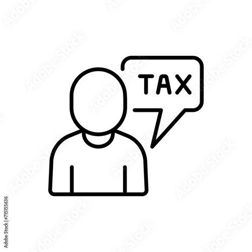 Tax people outline icons, minimalist vector illustration ,simple transparent graphic element .Isolated on white background