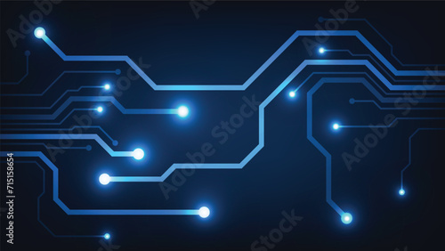 circuit board with blue light. technology background
