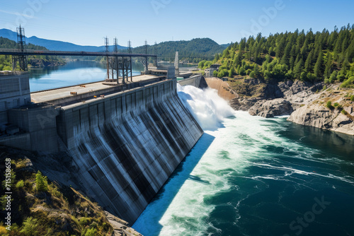 Aerial view of Horseshoe Dam, British Columbia, Canada