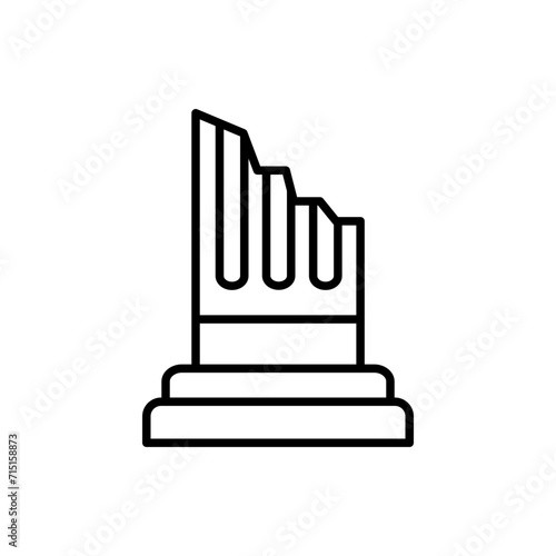 Ancient pillar outline icons, minimalist vector illustration ,simple transparent graphic element .Isolated on white background