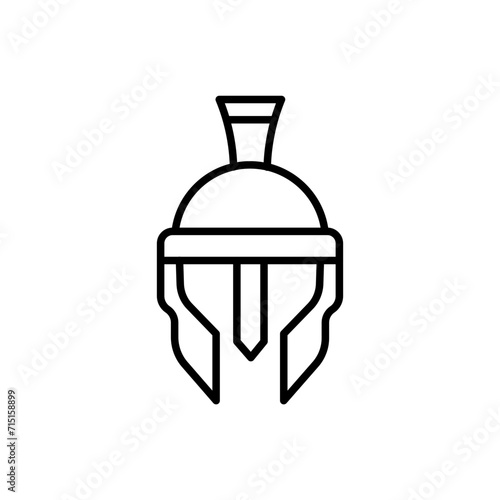 Knight helmet outline icons, minimalist vector illustration ,simple transparent graphic element .Isolated on white background