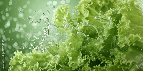 vegetable, leafy greens with splash of water, generative AI