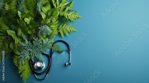 world health day concept background with planet earth ornament on blue background photo
