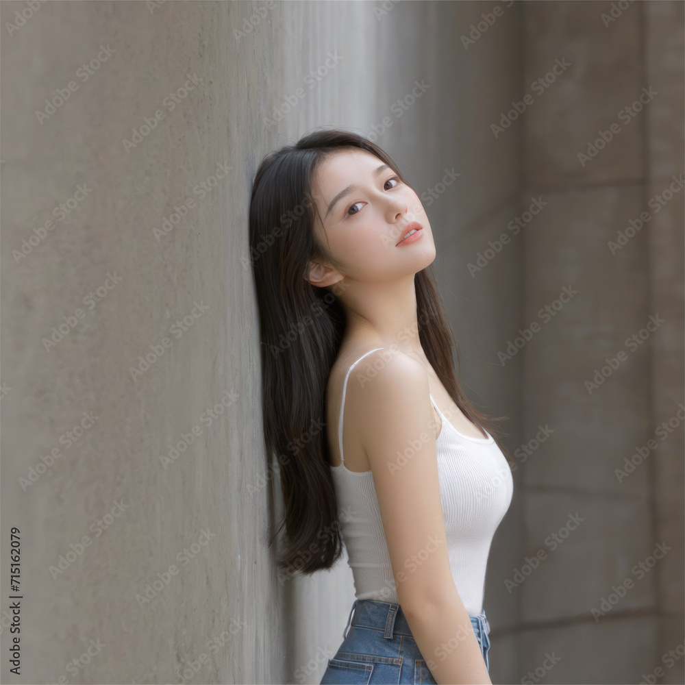 Fototapeta premium ai model mixed race girl