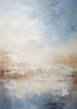 Contemporary Blue, Beige, and Brown Abstract Painting