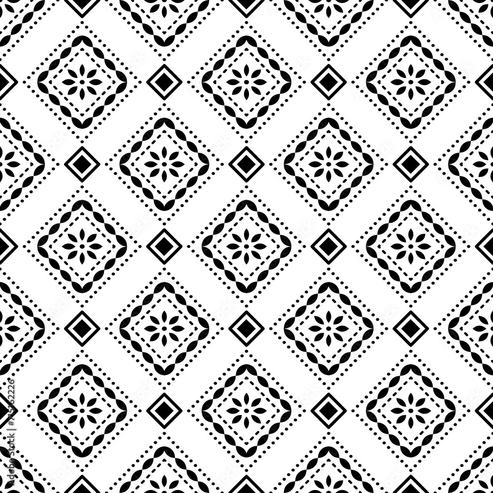 Ethnic southwest tribal navajo ornamental seamless pattern fabric black and white design for textile printing Ethnic southwest tribal navajo ornamental seamless pattern fabric black and white design for textile printing