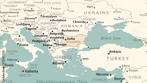 Bulgaria on the world map.