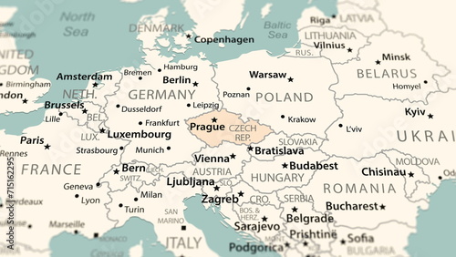 Fototapeta Naklejka Na Ścianę i Meble -  Czech Republic on the world map.