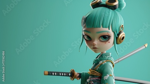 Cartoon digital avatars of Jade Katana