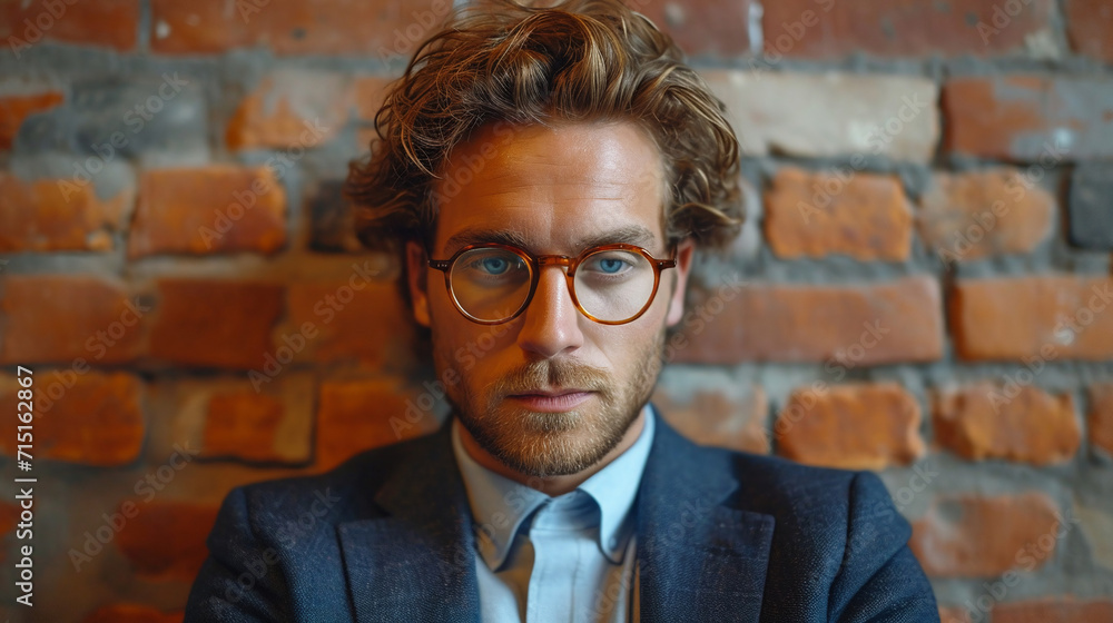 Male business executive deep in thought - serious expression - stylish fashion - leader - planning Male business executive deep in thought - serious expression - stylish fashion - leader - planning