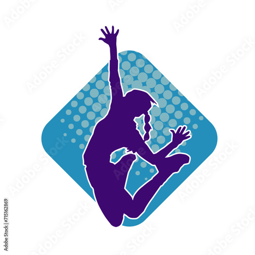 Silhouette of a female volley athlete in action pose. Silhouette of a woman playing volley ball sport.